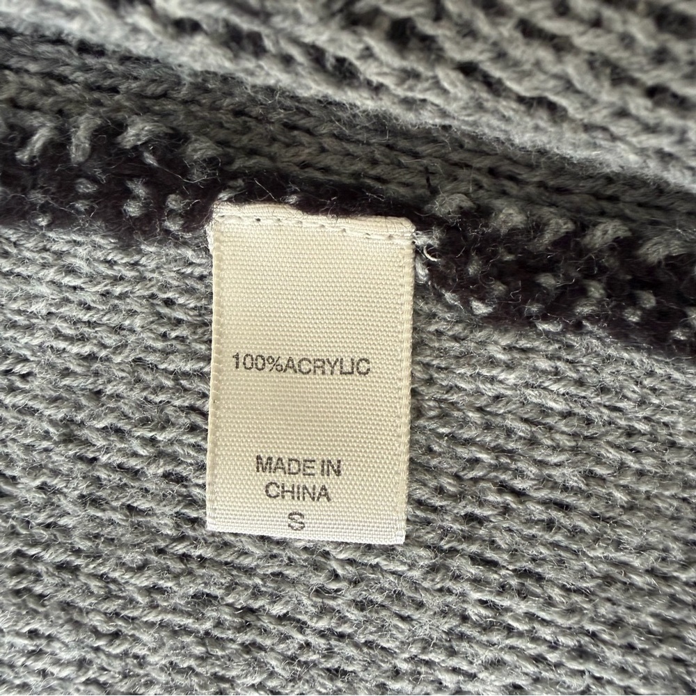 Daytrip Womens Grey/Black Marled Hooded Acrylic Cardigan Sweater Size Small - Picture 6 of 7